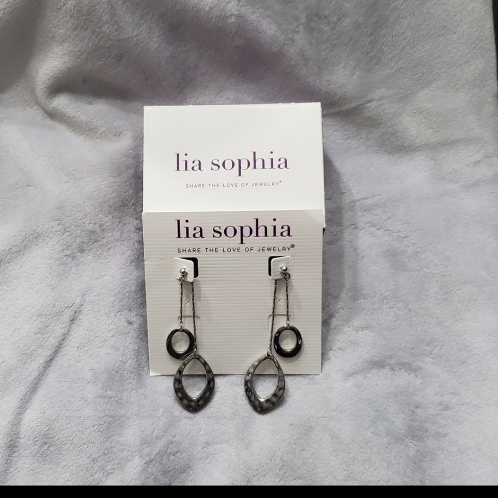 Lia Sophia silver dangle earrings